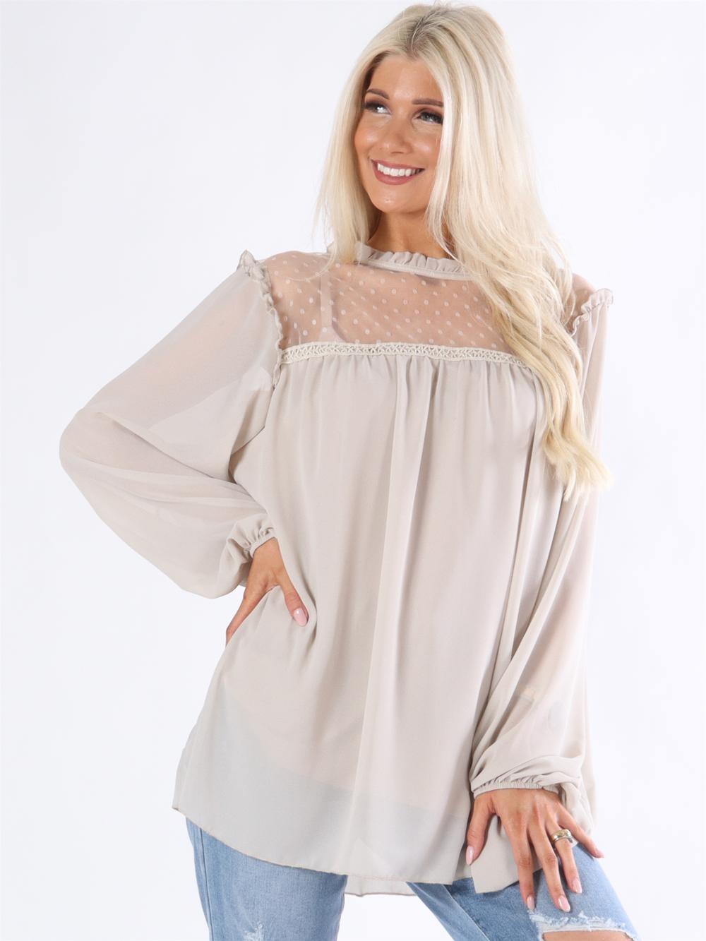 Maise - Tunika med transparent stof ved halsen